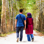 muslim couple walking